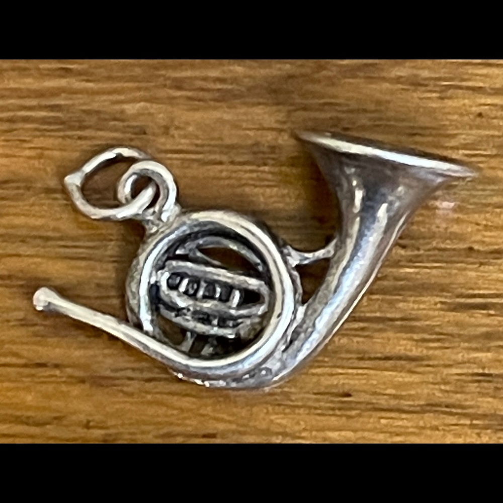 French Horn Silver Charm